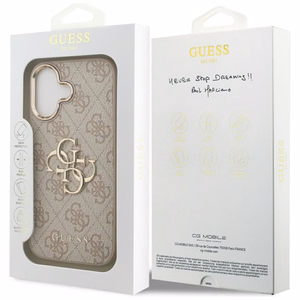 Guess 4G Big 4G Classic Logo viedtālruņa apvalks, paredzēts iPhone 17 – rozā zelta krāsā