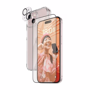 PanzerGlass 3in1 komplekts caurspīdīgs apvalks + plēve + kameras vāciņš iPhone 15