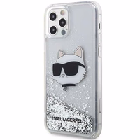 Karl Lagerfeld KLHCP12MLNHCCS iPhone 12/12 Pro 6.1" sudraba/sudraba cietais apvalks Mirdzošs Choupette Galva