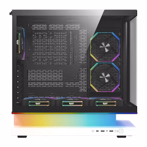 DarkFlash F1 ATX datora korpuss ar 6 ventilatoriem, balts