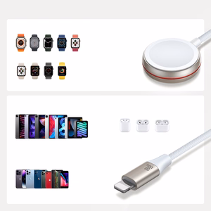 Ātrās uzlādes magnētiskais 2‑in‑1 lādētājs Joyroom S-IW012 30W 1.5m (balts)