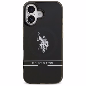 US Polo DH un apakšējās joslas logotips Magnētiskais apvalks iPhone 17 - melns