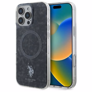 US Polo IML Ring MagSafe viedtālruņa apvalks iPhone 16 Pro - Melns