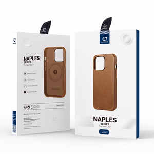 Dux Ducis Naples iPhone 14 Plus magnētiskais ādas apvalks MagSafe brūns