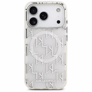Karl Lagerfeld IML KL Monogramma Magnētiskais viedtālruņa apvalks iPhone 17 Pro - balts