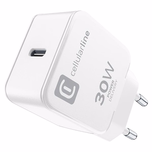 Cellularline The One USB-C Power Delivery tīkla lādētājs, 30 W, balts