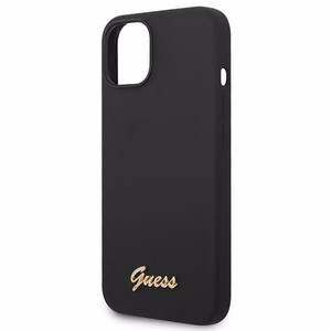 Guess GUHCP14MSLSMK iPhone 14 Plus 6.7 "melns/melns cietais apvalks Silicone Vintage Gold Logo