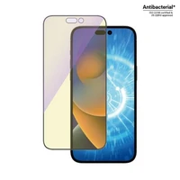 PanzerGlass Ultra-Wide Fit antibakteriālais rūdītais stikls ar zilās gaismas filtru un pozicionētāju iPhone 14 Pro Max viedtālrunim