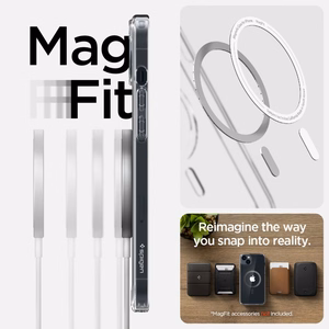 Spigen Ultra Hybrid magnētiskais apvalks ar MagSafe iPhone 14 Plus – caurspīdīgi pelēks
