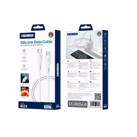 JELLICO kabelis B24 USB-C - USB-C PD 60W 1M Balts