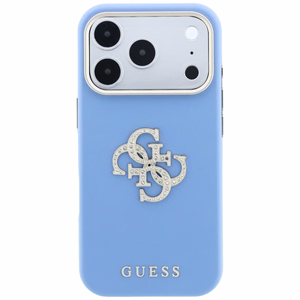 Guess Smooth & Big Strass Logo vāciņš iPhone 18 Pro Max / 17 Pro Max – zils
