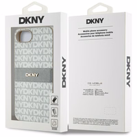 DKNY atkārtota tekstūras raksta ar tonālām svītrām iPhone 16e apvalks - bēšs