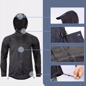 Rockbros YPY013BK3XL elpojoša vēja necaurlaidīga lietus jaka XXXL - melna