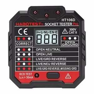Kontaktligzdu testeris ar digitālo displeju Habotest HT106D