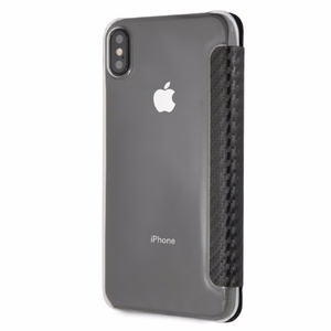 BMW oglekļa vāciņš ar trīskrāsu svītru iPhone XS Max - melns