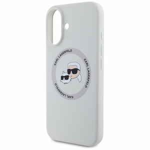 Karl Lagerfeld Silikona Double Heads And Circle Magnētiskais viedtālruņa apvalks iPhone 16 bēšs