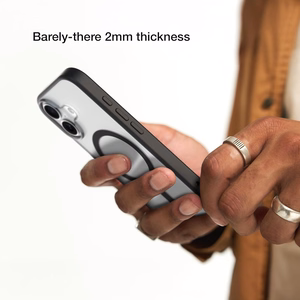 Incase Slim Case vāciņš ar MagSafe iPhone 16 tālrunim, caurspīdīgs melnā krāsā