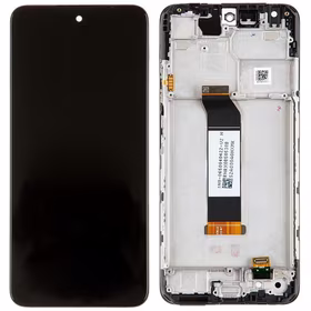 LCD ekrāns Xiaomi Redmi Note 10 5G / Redmi Note 10T 5G / Poco M3 Pro 5G ar skārienekrānu un rāmi melns oriģināls (service pack)