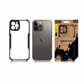 Tactical Quantum Stealth Maciņš for Apple iPhone 12 Pro Caurspīdīgs/Melns