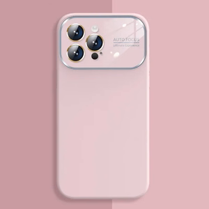 Mīksts silikona objektīva apvalks Iphone 14 Pro Max gaiši rozā