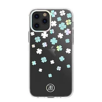 Kingxbar Lucky Series apvalks, dekorēts ar oriģināliem Swarovski kristāliem, iPhone 12 mini – caurspīdīgs (Āboliņš)