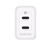 JELLICO sienas lādētājs C106 GaN PD 45W 2xUSB-C balts