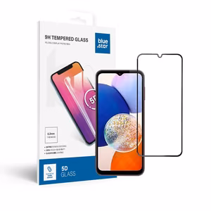 Aizsargstikls Blue Star - SAMSUNG A14 5G Pilns pārklājums (ar pilnu līmi, maza izmēra) melns