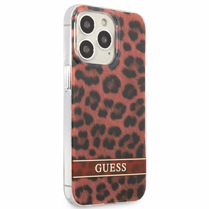 Guess GUHCP13LHSLEOR iPhone 13 Pro / 13 6.1" sarkans/sarkans cietais apvalks Leopards