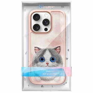 Nimmy Big Eyed Pet 2.0 kaķa apvalks iPhone 16 Pro - rozā