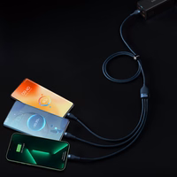 Baseus kabelis Flash Series II 3 in 1 - USB uz Type C, Lightning, Micro USB - 66W 6A 1,2 metri (CASS040003) zils