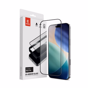 Crong 3D Armor Glass rūdīta stikla ekrāna aizsargs iPhone 17 Pro ar uzstādīšanas rāmi