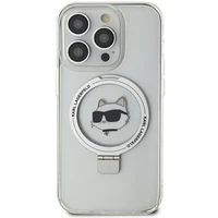 Karl Lagerfeld KLHMP15XHMRSCHH iPhone 15 Pro Max 6.7" balts ar statīvu Viedtālruņa apvalks Choupette Head MagSafe