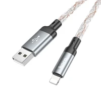 Kabelis USB A uz Lightning Hoco 2,4A 1 m U112 pelēks