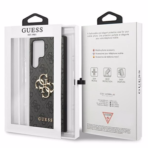 Guess GUHCS23L4GMGGR S23 Ultra S918 pelēks/pelēks cietais apvalks 4G Liels Metāla Logotips