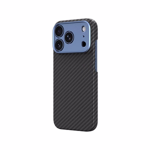AmazingThing Titan Max Lens maciņš modelim iPhone 18 Pro Max, no aramīda šķiedras, ar kameras aizsargu, saderīgs ar MagSafe – krāsa: zila