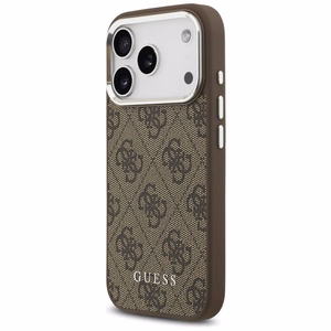 Guess 4G Classic Logo magnētiskais viedtālruņa apvalks iPhone 17 Pro - brūns