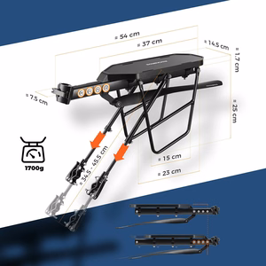 Rockbros RBHJ-1 Black Diamond velosipēda bagāžnieks ar dubļusargu un ātro stiprinājumu 26-29" kalnu velosipēdiem - melns