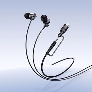 Hoco M119A vadu austiņas ar mikrofonu, 3,5 mm / USB-C spraudnis, melnas