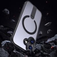 Hibrīda bruņu X viedtālruņa apvalks iPhone 17 ar MagSafe saderīgu statīvu - melns