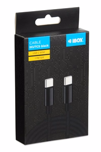iBOX IKUTC USB-C kabelis 60W 1m melns