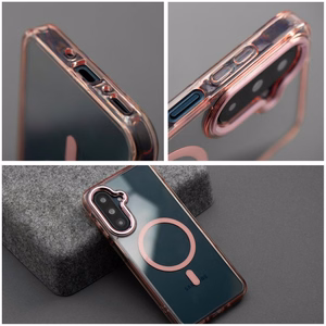 Maciņš Samsung A27 Frame Clear Hybrid Mag Cover, saderīgs ar MagSafe, pūderrozā