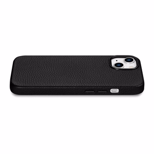 iCarer Litchi Premium ādas viedtālruņa apvalks iPhone 14 Plus Magnētiskais ādas apvalks ar MagSafe Melns (WMI14220711-BK)