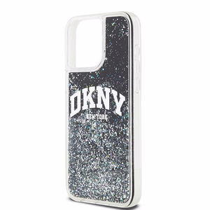 DKNY Liquid Glitter Big Logo viedtālruņa apvalks iPhone 13 Pro Max - melns