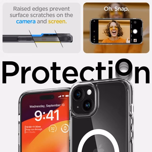 Spigen Ultra Hybrid Mag viedtālruņa apvalks ar MagSafe iPhone 15 – balts