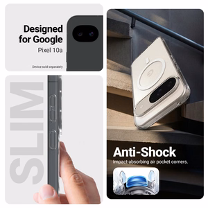 Crong Hybrid Clear Magnetic MagSafe vāciņš ierīcei Google Pixel 10a, caurspīdīgs