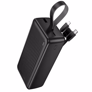 Borofone portatīvais lādētājs 30000mAh BJ79B Clever - USB - ar Type C un Lightning kabeļiem melna