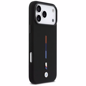 BMW M Silicon Tricolor Line MagSafe чехол iPhone 17 Pro Max - черный