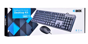 iBox IKMS606 tastatūra ar peli mājai USB QWERTY UK English melna