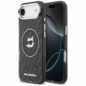 Karl Lagerfeld IML Choupette galvas logotipa magnētiskais iPhone Air apvalks - melns