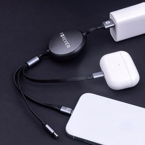 Forever 3in1 kabelis USB - Lightning + 2x USB-C 1,2 m 100W melns
